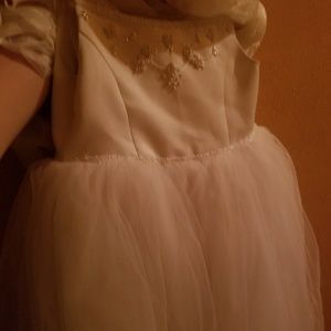 White flower girl dress